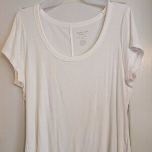 American Eagle White Ribbed Top